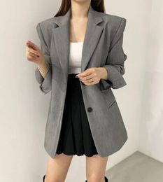 Women's Suits Women Loose Casual Single Breasted Coats Korean Office Ladies Blazers Jackets Outerwear Casaco 2024 Spring Autumn WB10