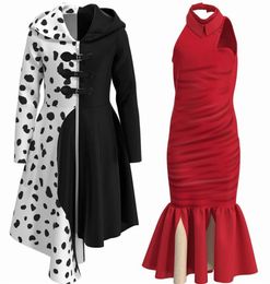 Cosplay Cruella de Vil 101 loyal dog black and white witch cos performance costume301F1277969