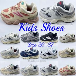 Kids Sneakers 9060s Running Children Shoes Designer 9060 Sport trainers kid youth toddler Sea Salt White Boys Girls Black Rain Cloud Grey Cookie Pink size US6C-4.5Y