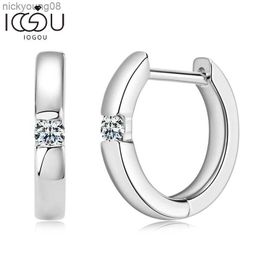 Charm IOGOU 100% Moissanite Hoop Earrings With GRA 2.0mm VVS1 Fine Jewelry Original Simple 925 Sterling Silver Earrings for Women MenL2403