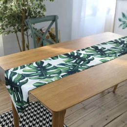 Table Runner ESSIE HOME Digital Print Cotton Linen Palm Leaf Cloth Placenmat