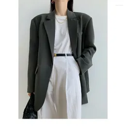 Women's Suits 2024 Spring And Autumn Gray Suit Jacket Women Senior Design Sense Blazer Korean Version Of Loose Slim Casual