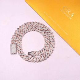 Fashion Hiphop Vvs Moissanite 925 Sterling Silver Necklace Fine Jewellery Iced Out Pass Tester Diamond Cuban Link Chain