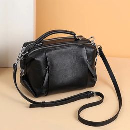 Luxury Women Tote Handbags 100% Genuine Leather Ladies Boston Shoulder Bags High Quality Female Top Handle Messenger Bags 240305