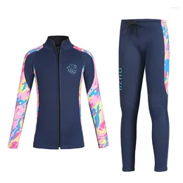 Women's Swimwear 2.5MM Neoprene Children's Wetsuit Long Sleeve Separate Diving Suit Printing Boys And Girls Cold Proof Warm Jellyfish