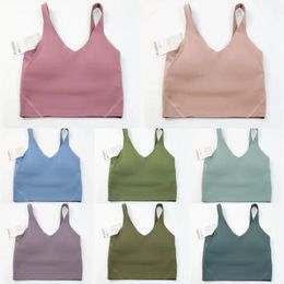 2024 Spring Summer New Lu-088 women Sports Yoga Bra Sexy Tank Top Tight Yoga Vest With Chest Pad No Buttery Athletic Fitness Clothe