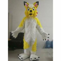 halloween Yellow Husky Mascot Costume Fancy dress carnival Cartoon theme fancy dress For Men Women Festival Dress