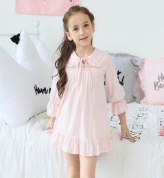 Girls Pyjamas Baby Girls Nightdress sleepwear100 Cotton Thin Long Sleeve Home Clothing Children Nightgowns 2y14y CJ1912028182461