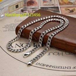 New arrival Vintage Patterned Necklace S925 Sterling Silver Hip-hop Punk Rock Mens Cuban Chain Necklace Jewellery