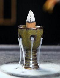 Mini Lotus Incense Burner Holder Buddhist Cones Backflow Censer Craft Gifts New l Tower Cones Incense Burner3139075