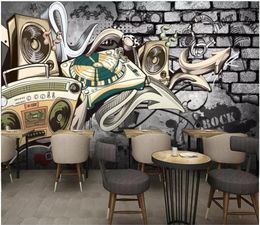 3d wallpaper custom po European retro nostalgic hip hop street graffiti bar KTV room home decor 3d wall murals wallpaper for wa3072272