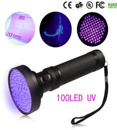 18W UV Black Light Flashlight 100 LED UV Light and Blacklight For Home el InspectionPet Urine Stains LED spotligh3730386