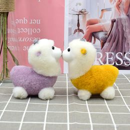 Cute Real Genuine Shearling Fur Lamb Sheep Keychain Pompom Ball Bag Charm Accessories Bag Car Phone Purse Pendant