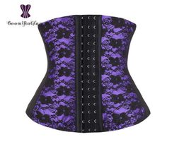 Cheaper redpinkpurplebeige color plus size waist trainer 10 steel boned floral lace waist cinchers corset 884A Q081968776662666655