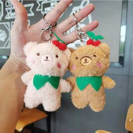 Cute Mini Fur Rabbit Plush Toys Car Pendant Rabbit Stuffed Keychain 2024