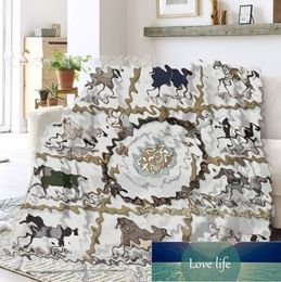 Quality Nordic Light Luxury Steed Series Printed Blanket. Flannel American Style Blankets