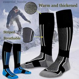 Men's Socks Winter Ski Wool Thermal Sports Unisex Men Womens Warm Stockings Reduced Pressure Snowboarding Striped ShapedC24315