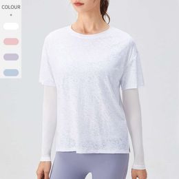 Lu Align Lemon 2 Running Loose Women Outdoor in 1 Yoga Top Breathable Quick Dry Fiess Shirt Female Sportswear Workout Clothes Jogger Gym S