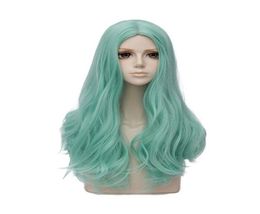 Mint Green Long 24 Inches Wavy Heat Resistant Cosplay Wig Fashion8643754