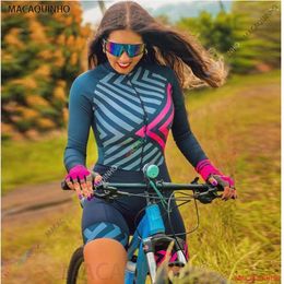 Racing Sets Bicycle Triathlon Woman Long Sleeved Mountain Bike Jumpsuit Clothing