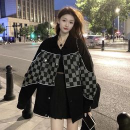 Women's Jackets 2024 Spring And Autumn Cowboy Coat Woman Ins Fashion Versatile Sense Of Design Game Chess Jacket