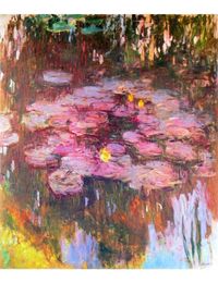 Canvas art oil paintings Hand painted Claude Monet Water Lilies painting for wall decor2898929