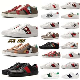 Sneakers Quality Designer Casual Shoes Bee Ace Low Mens Womens Shoes High Quality Tiger Embroidered Black White Green Stripes Walking Sneakers Size35-45 653
