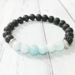 SN1064 High Quality Volcanic Lava Aquamarine Bracelet Fashion Natural Stone Mens Bracelet New Design Yoga Bracelet