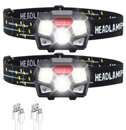 LED Headlamp Rechargeable USB Flashlights Bright Motion Sensor Headlight 5 Lighting Modes Headlamp For Running Hiking Camping119934415541