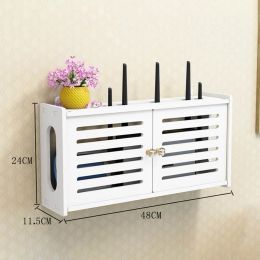 Racks Wall Mounted Wireless Router Rack Living Room WallMounted WiFi Storage Box Wall Decoration Cable Power Bracket Organiser Box