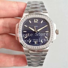 Luxury White Blue Gray 35 2mm Diamond Bezel Women's Automatic Cal 324 Watch Ladies PF Factory 7118 1200A Eta Miyota Date Watc224m