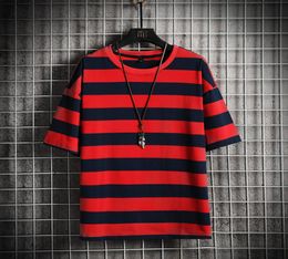 Fashion Men039s T Shirt Summer ONeck Short Sleeve Striped TShirt Mens Oversized 2021 Casual Hip Hop Top Tees Male M5XL4349836