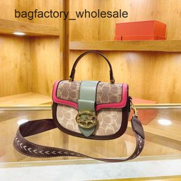 Hot Designer Handbag in Europe and America Womens Bag New Trendy Advanced Color Contrast Shoulder Versatile Wide Strap Crossbody Commuter Handbag Bag