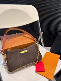 Womens Luxury 24SS Designer Liv Pochette Double Zip Tote Bag Handbag Underarm Crossbody Shoulder Purse 25CM