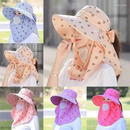 Berets Summer Sun Hat Creative Shawl Picking Tea Face Neck Omnibearing UV Protection Breathable Mesh Sunscreen Wide Brim