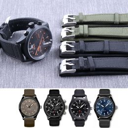 20mm 21mm 22mm Sports Nylon for IWC Big Pilot Watch Man Waterproof Watch Band Strap Watchband Bracelet Black Green Man with Tools199C