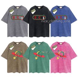 Mens Designer Gu T-shirt Vintage Retro Washed Shirt Brand Shirts Womens Short Sleeve T Shirt Summer Causal Tees Hip Hop Tops Shorts Clothes Various Colors-91