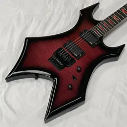 Custom Shaped BC.Ric.h Electric Guitar Warbeast Black And Red Veneer Free Ship