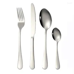 Dinnerware Sets AT35 24-Piece Stainless Steel Flatware Set Kitchen Eating Utensils Service For 6 Dishwasher Safe Tableware Finish Cutlery