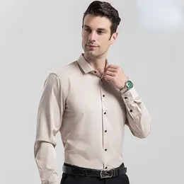 Men's Dress Shirts Spring Autumn Shirt Elastic Non-ironing Slim Business Professional Men Plus Size