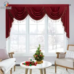 Curtains New Europeanstyle Italian Velvet Shading Curtains Valance for Living Room Bedroom 200cm Curtains Luxury Made Home Decoration