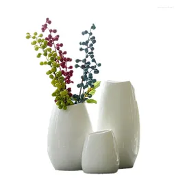 Vases Floor Vase Medium And Small Classic White Ceramic Arts Crafts Decor Flower Creative Gift Household Decoration S