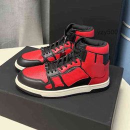 AM 2023 New Release Designer Sneakers Skel-top Hi Outdoor Casual Shoes Bones Applique Upper Shoe Men Women High Low-top Sneaker amirliness ami amiiris amirirs 8S1O