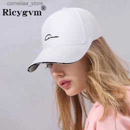 Ball Caps Embroidery Letter Baseball Hat Adjustable Outdoor Sun Visors White Black Solid Colour Snapback Bonnet Casual Cotton Peaked CapY240315