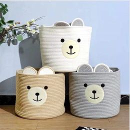Baskets Baby Laundry Basket Toy Bucket Home Big Capacity Cotton Rope Toy Organizer Desktop Dirty Clothes Storage For Bedroom Living Room