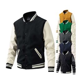 Wholesale Custom Baseball Jacket Plus Cotton Quilted Lining Wool Leather Sleeve Varsity Jackets 51 s