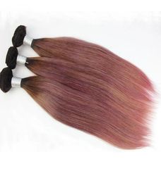 Dusty Purple Straight Hair Bundles with Closures Remy Hair Brazilian Virgin Human Hair Weave with 4x4 Closures 1028 inch6538542