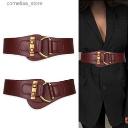 Belts Designer Belts For Women High Quality Luxury Female Waist Stretch Cummerbunds Black Elastic Corset Belt Big Dress WaistbandY240315