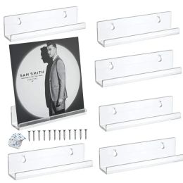 Racks 2/6/8/10pcs Transparent Acrylic Record Shelf Stand Wall Mounted Record Holder For Vinyl Album Display Storage Rack