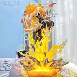 Anime Manga 35cm Anime Demon Slayer Figures Agatsuma Zenitsu Action Figures Pvc Model Thunderclap Flash Effect Ornament Toys Birthday Gifts YQ240315